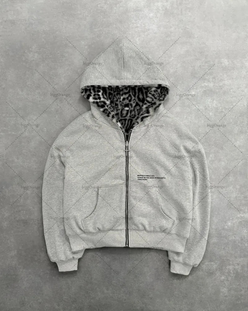 Leopard Print Two-sided Hoodie