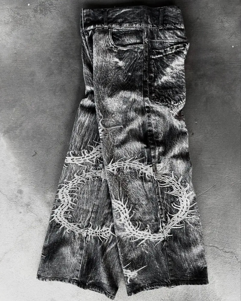 90s Gothic Washed Pants Jeans