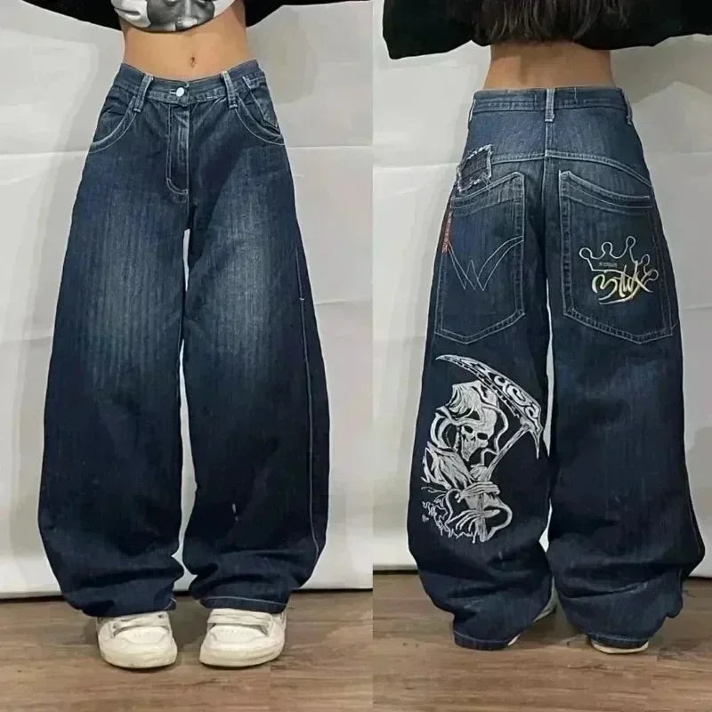 Loose Print Y2K Jeans (10+)