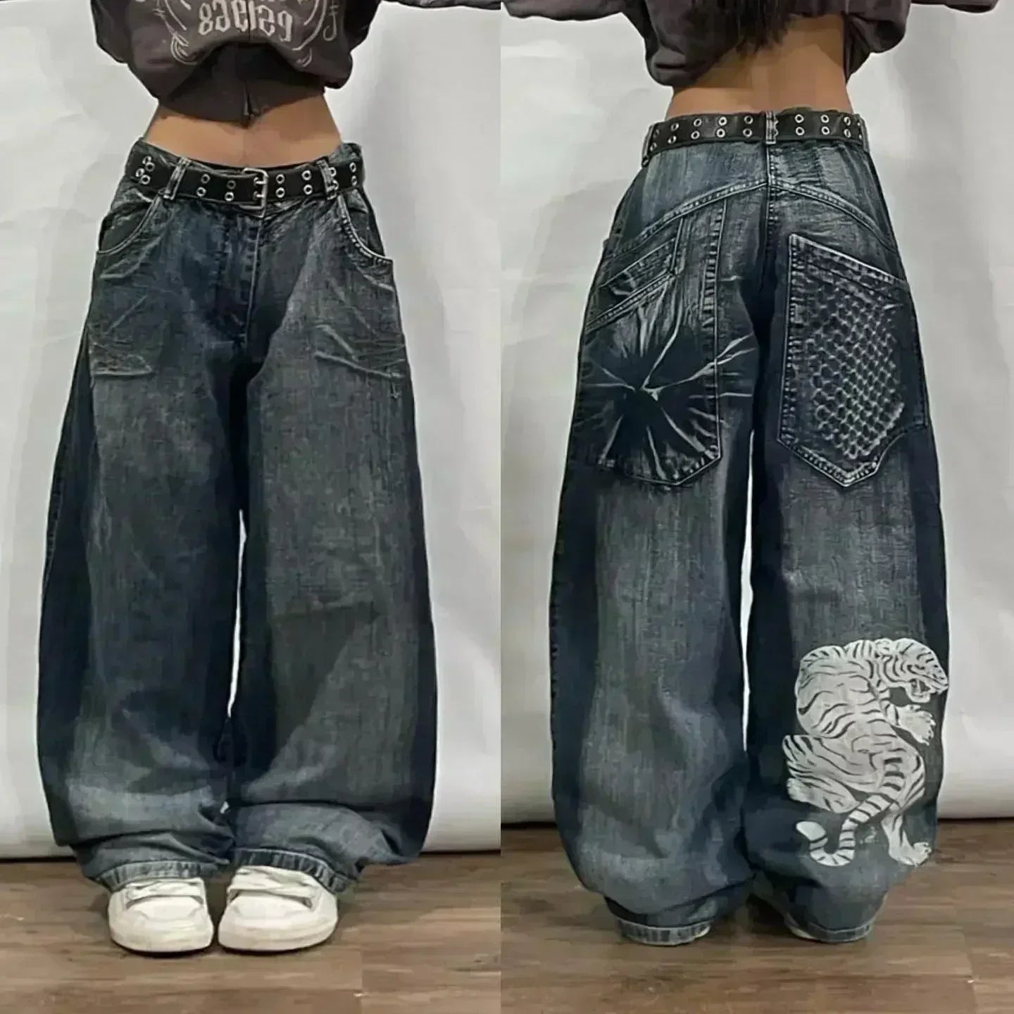 Loose Print Y2K Jeans (10+)