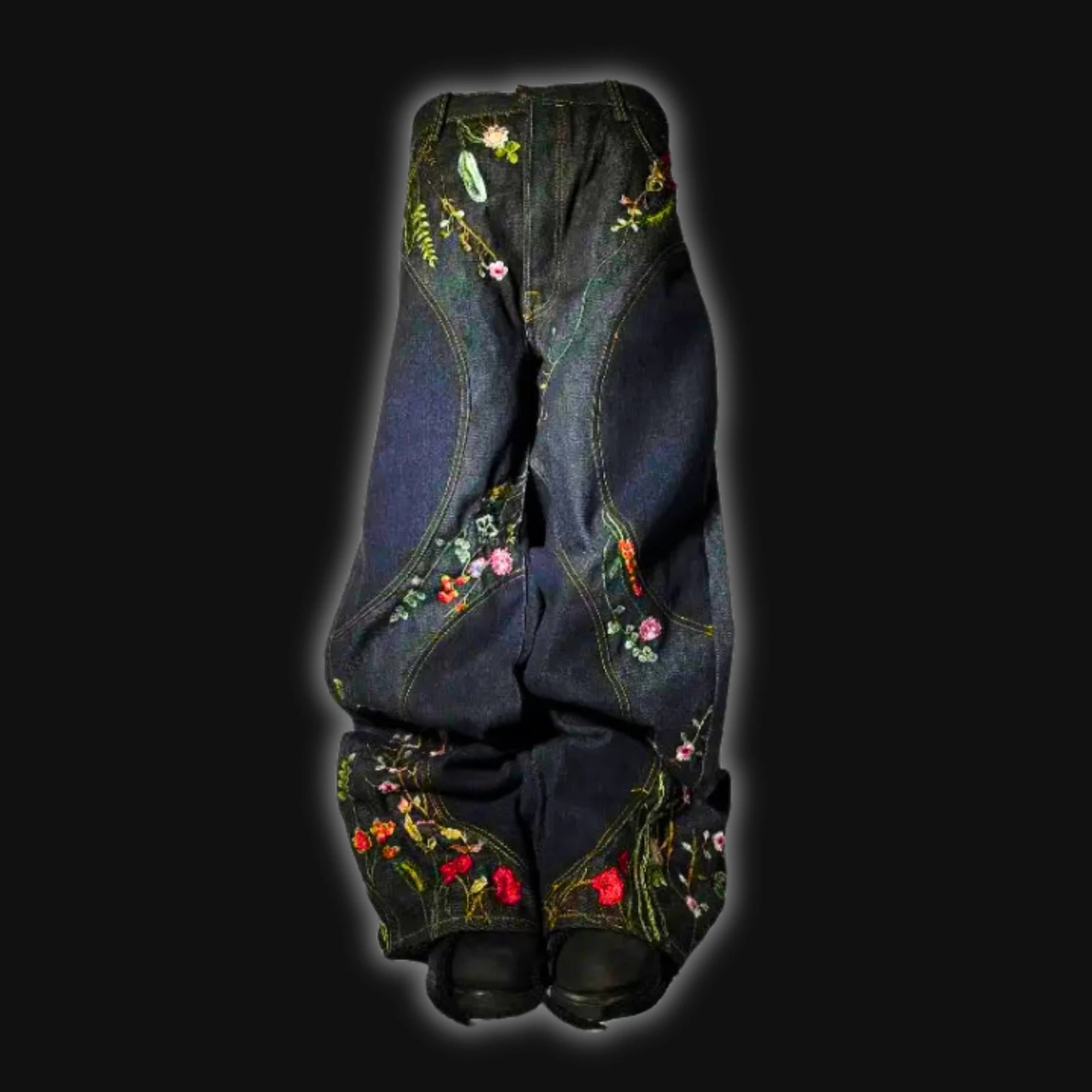 Y2K Blossom Baggy Jeans - DRACO COUTURE