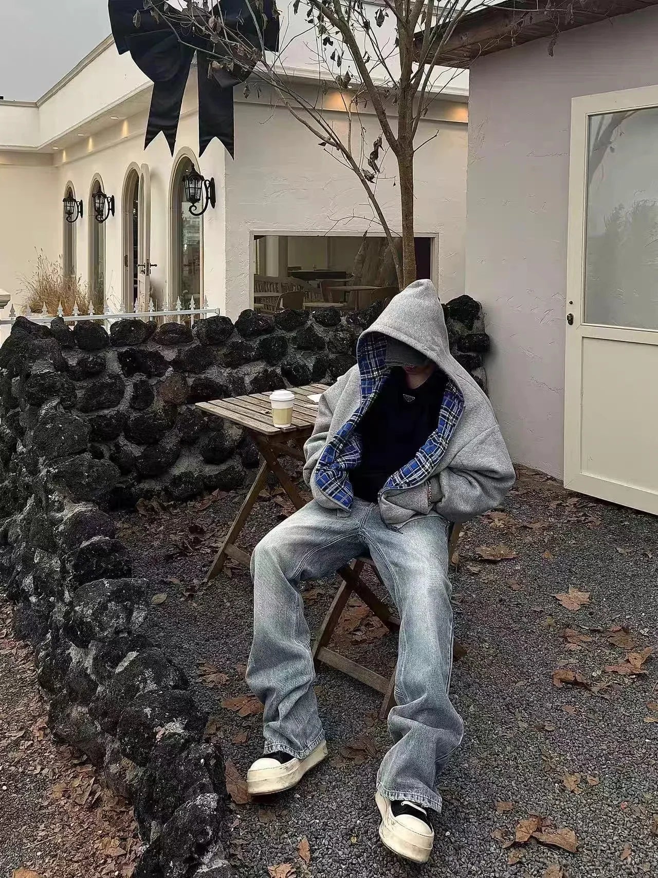 Double Side Hoodie Blue/Grey