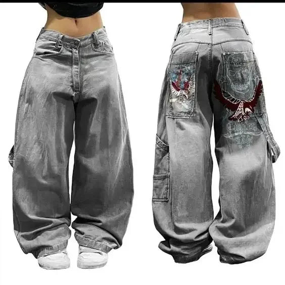 Loose Print Y2K Jeans (10+)