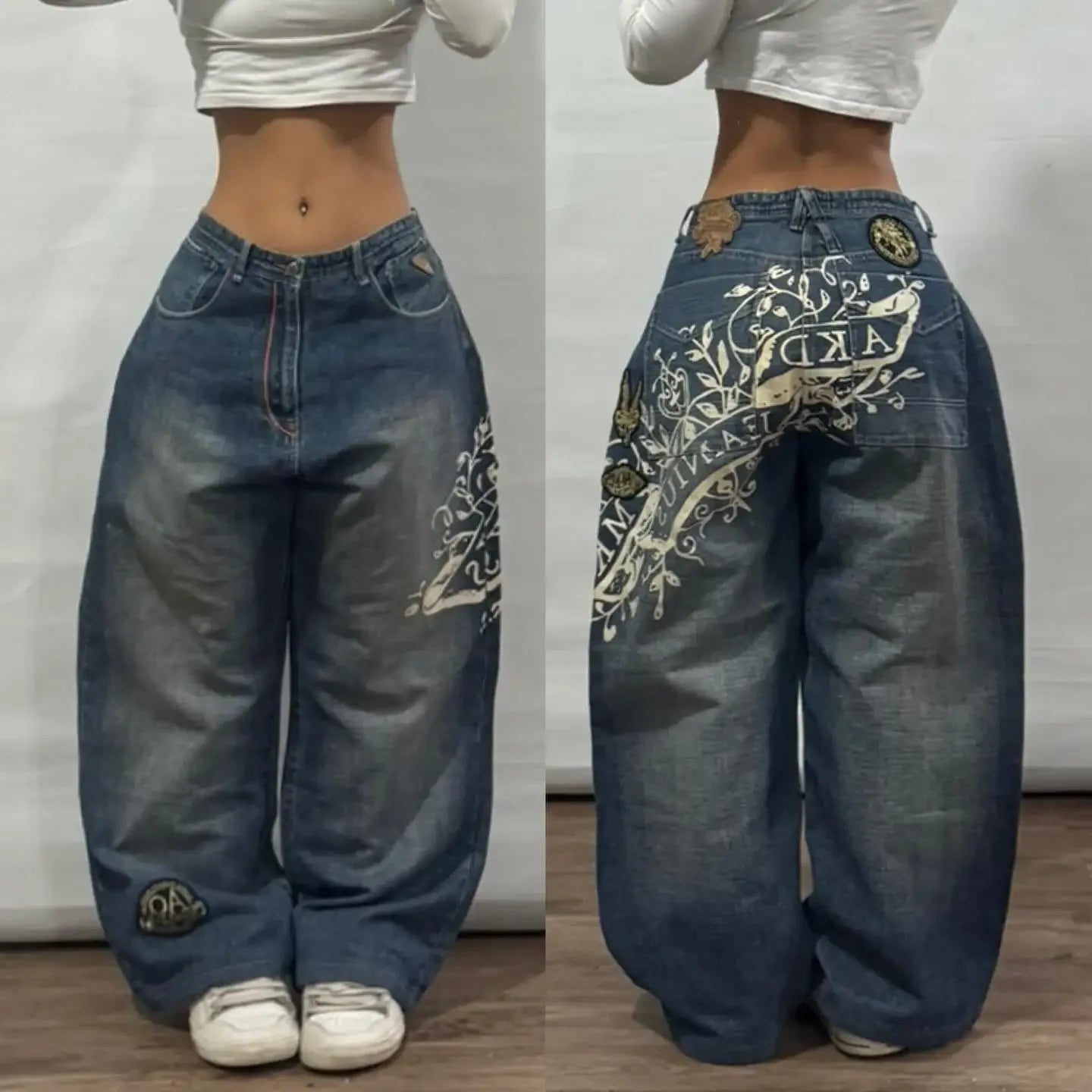 Loose Print Y2K Jeans (10+)