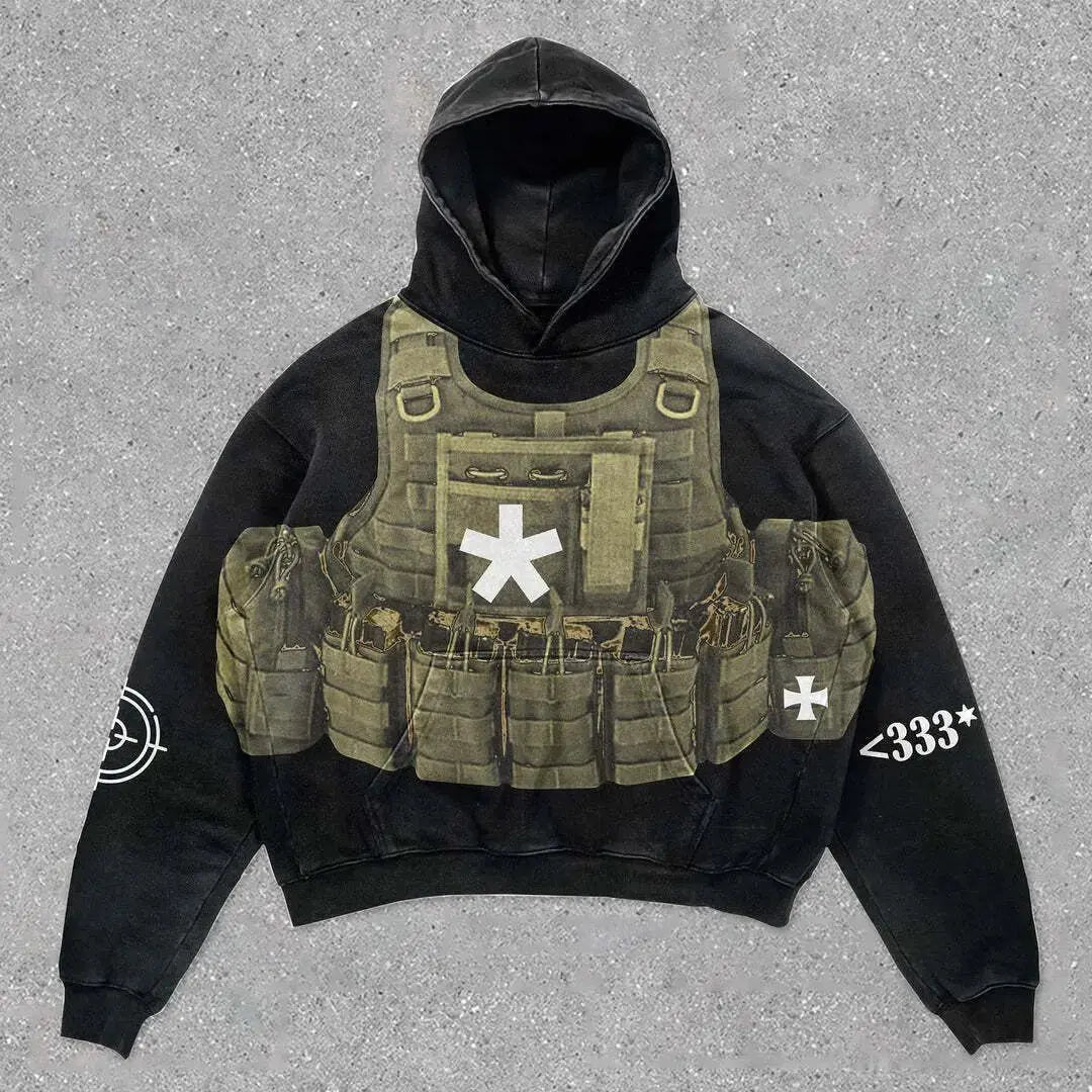 bulletproof vest hoodies women y2k - DRACO COUTURE