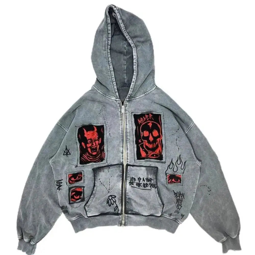 Devil Zipper Hoodie - DRACO COUTURE