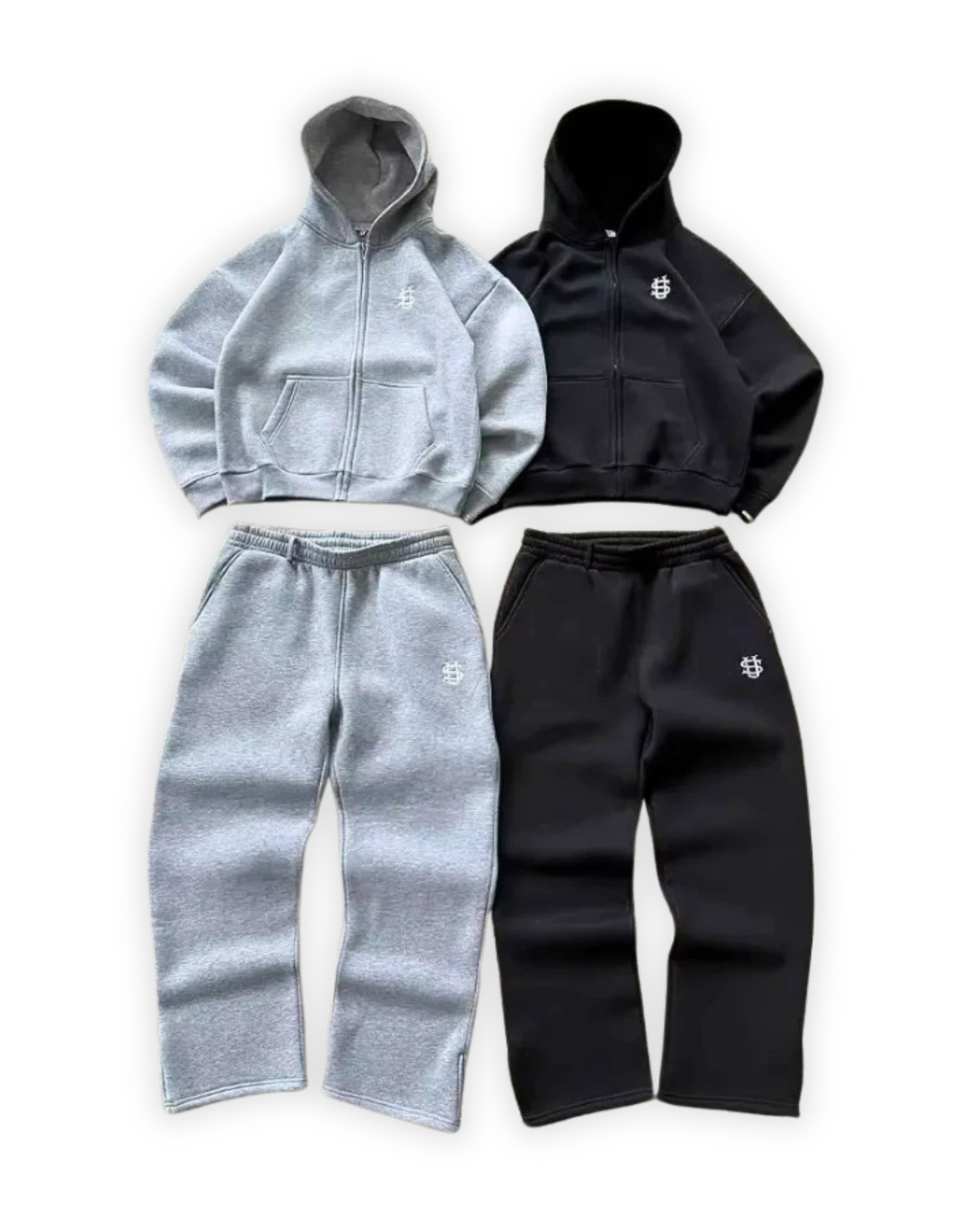 Draco Couture – Baggy Tracksuit Set (Grey & Black)
