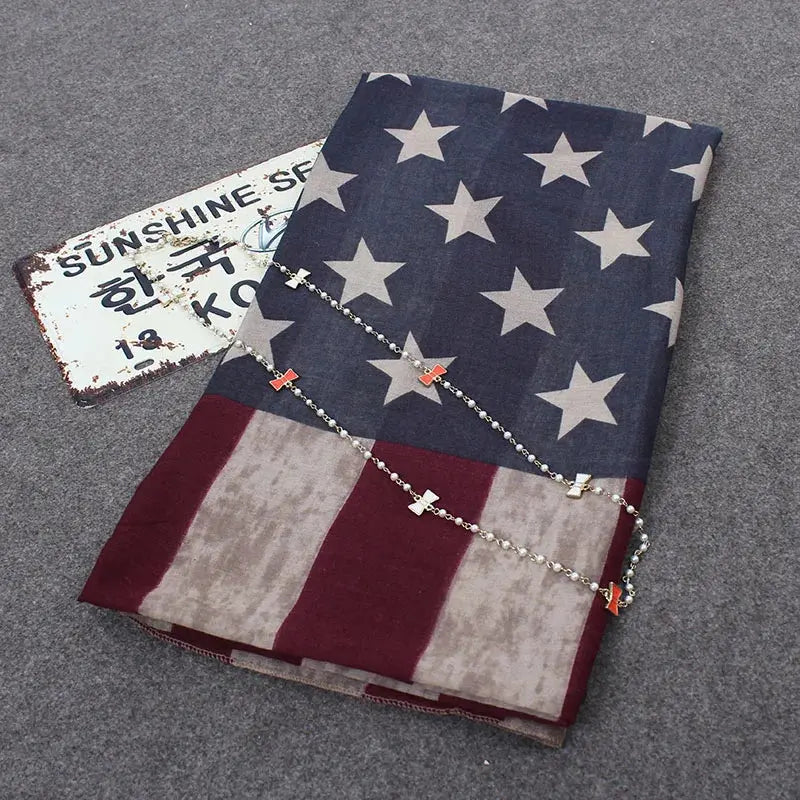 Fourth July American Scarf Plus Size 180cm*90cm - DRACO COUTURE