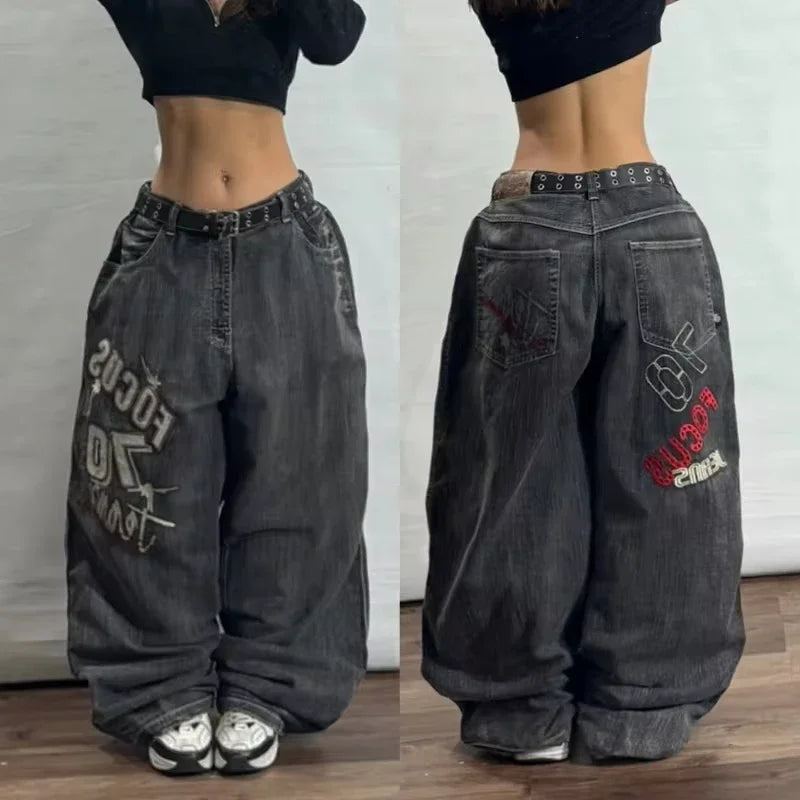 Loose Print Y2K Jeans (10+)