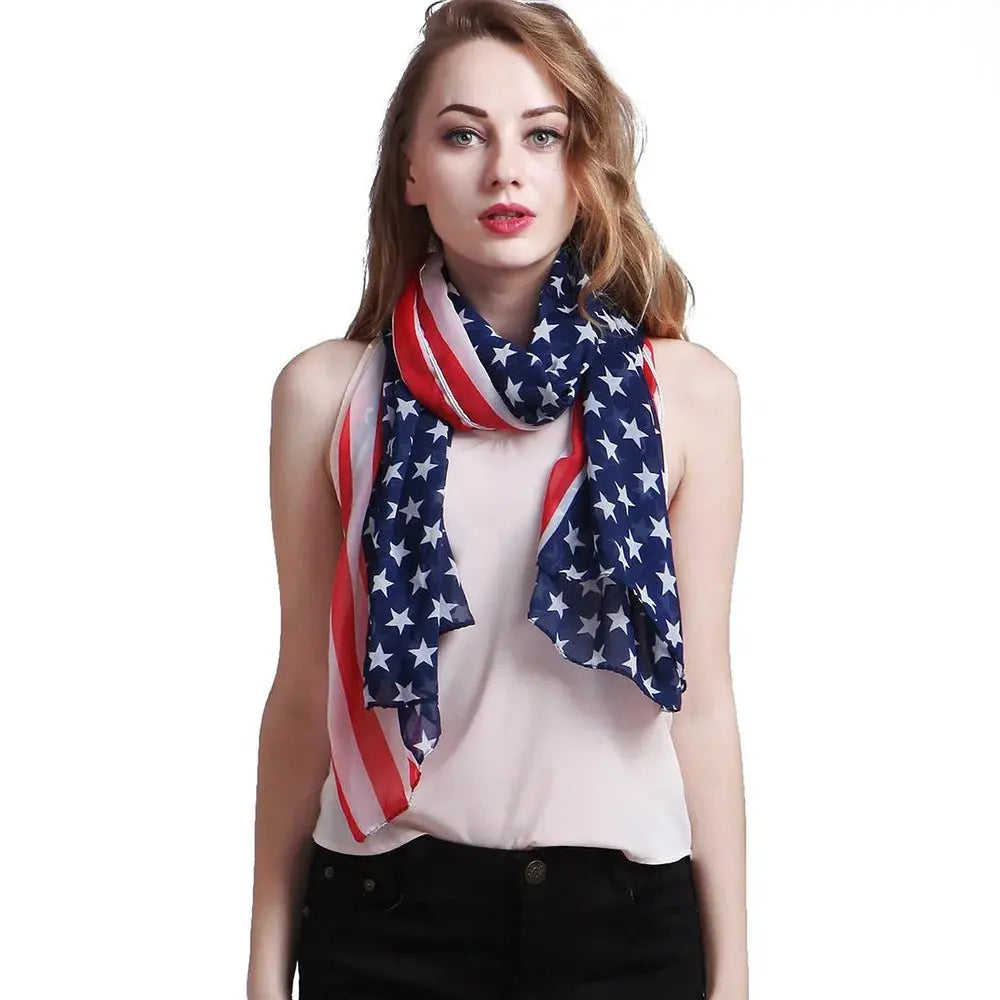 Fourth July American Scarf Plus Size 180cm*90cm - DRACO COUTURE