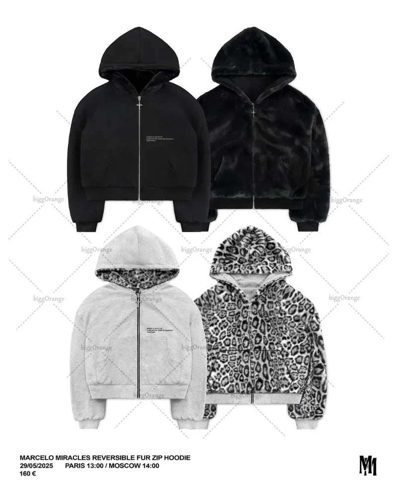 Leopard Print Two-sided Hoodie