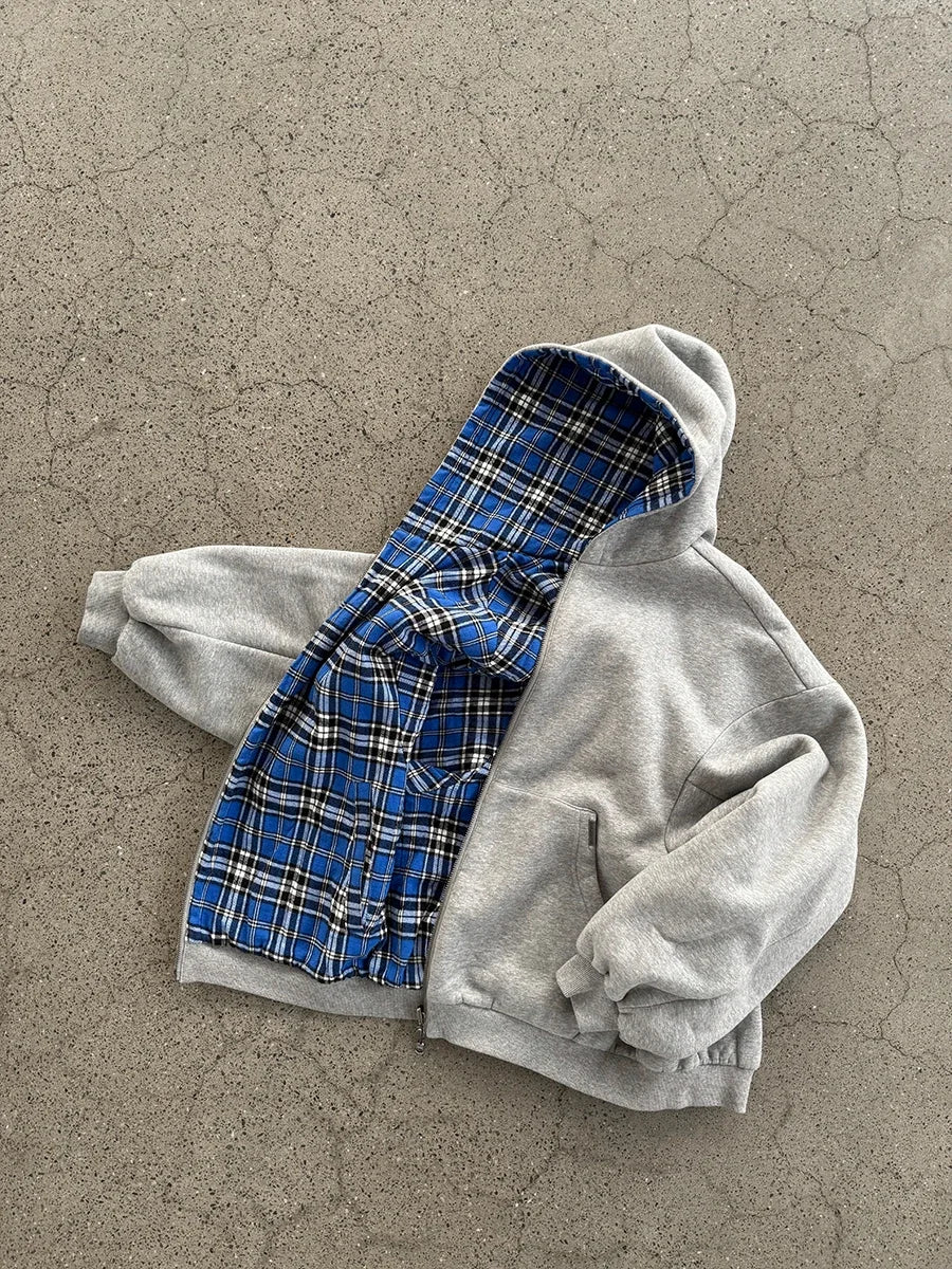Double Side Hoodie Blue/Grey