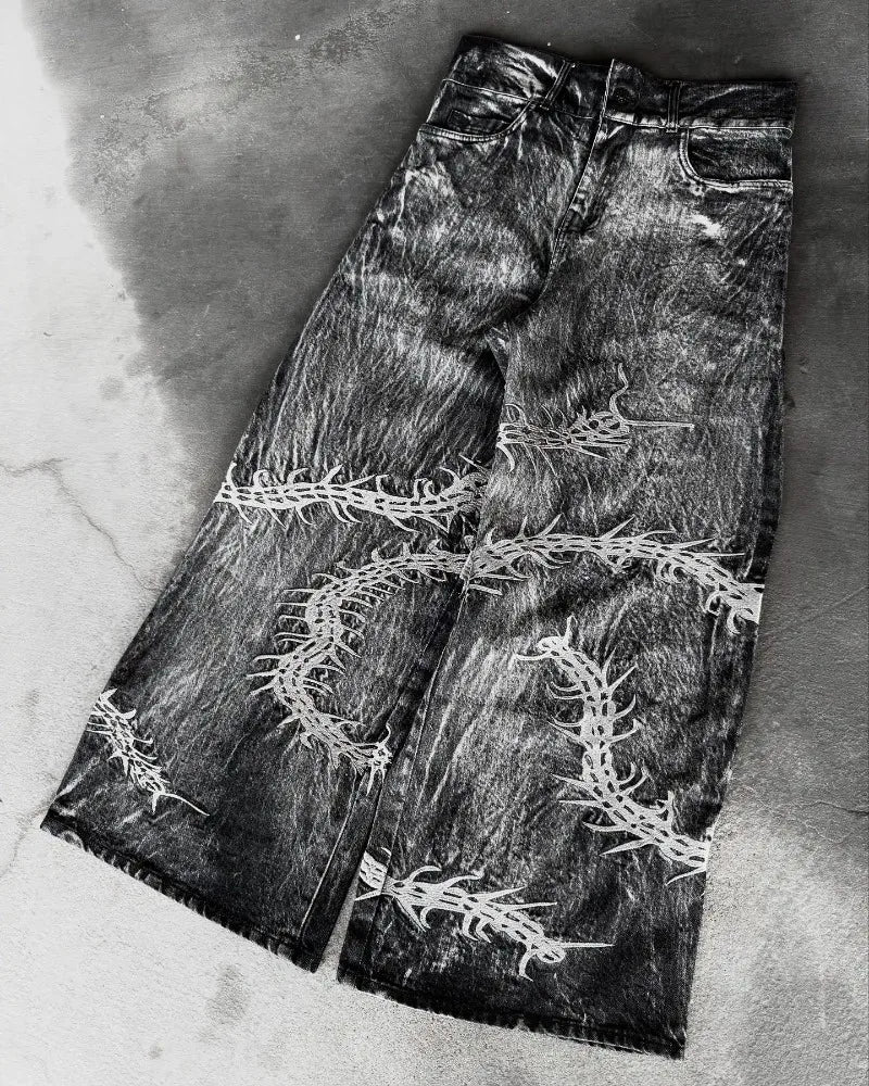 90s Gothic Washed Pants Jeans