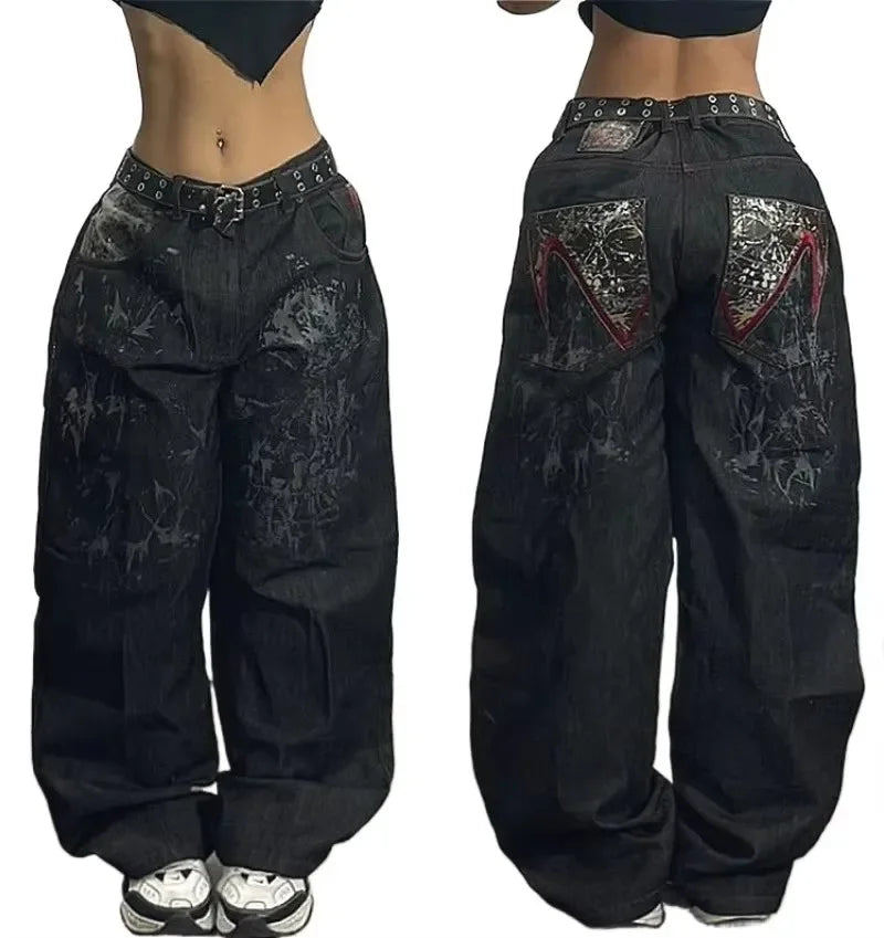 90s Gothic Washed Pants Jeans