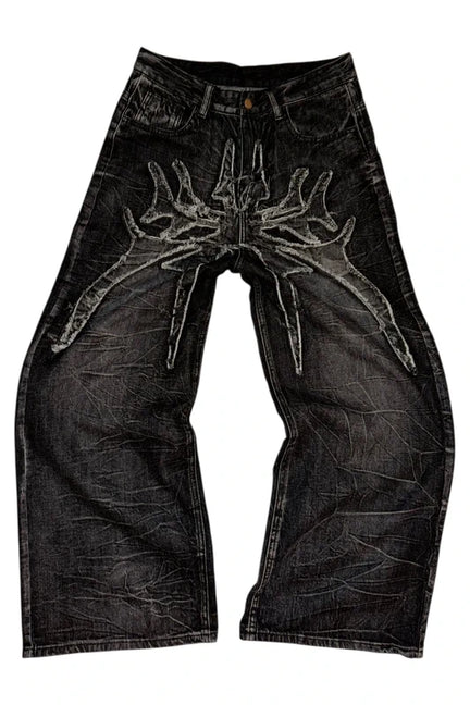 Y2K Black Jeans Spider