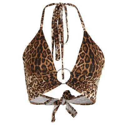 Leopard Sexy Crop Top Y2K