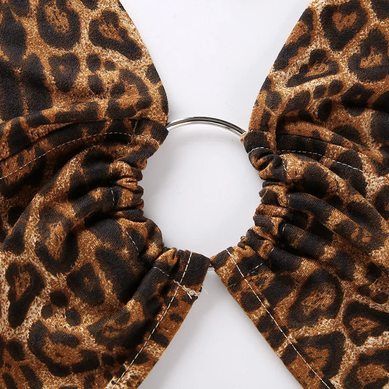 Leopard Sexy Crop Top Y2K