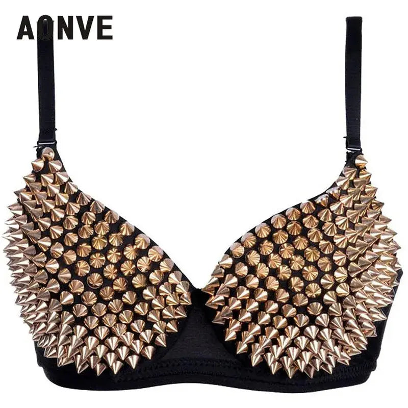 AONVE Newest Sexy Lingerie Sexy Women's Rhinestone Cover Bra Top Gold/Silver Plunge Wire Free Bralete Fashion Sequined Cover top - DRACO COUTURE