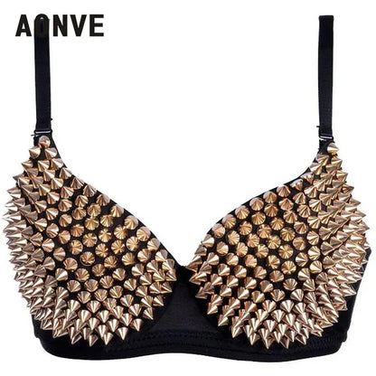 AONVE Newest Sexy Lingerie Sexy Women's Rhinestone Cover Bra Top Gold/Silver Plunge Wire Free Bralete Fashion Sequined Cover top - DRACO COUTURE