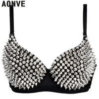 AONVE Newest Sexy Lingerie Sexy Women's Rhinestone Cover Bra Top Gold/Silver Plunge Wire Free Bralete Fashion Sequined Cover top - DRACO COUTURE