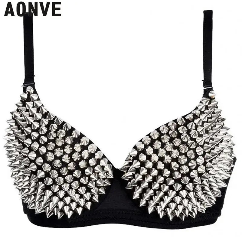 AONVE Newest Sexy Lingerie Sexy Women's Rhinestone Cover Bra Top Gold/Silver Plunge Wire Free Bralete Fashion Sequined Cover top - DRACO COUTURE