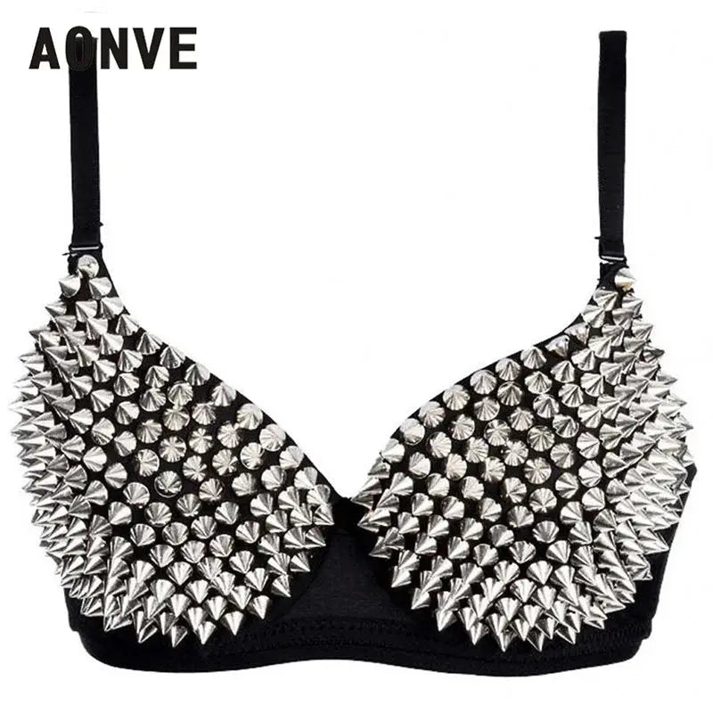 AONVE Newest Sexy Lingerie Sexy Women's Rhinestone Cover Bra Top Gold/Silver Plunge Wire Free Bralete Fashion Sequined Cover top - DRACO COUTURE
