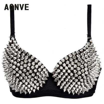 AONVE Newest Sexy Lingerie Sexy Women's Rhinestone Cover Bra Top Gold/Silver Plunge Wire Free Bralete Fashion Sequined Cover top - DRACO COUTURE