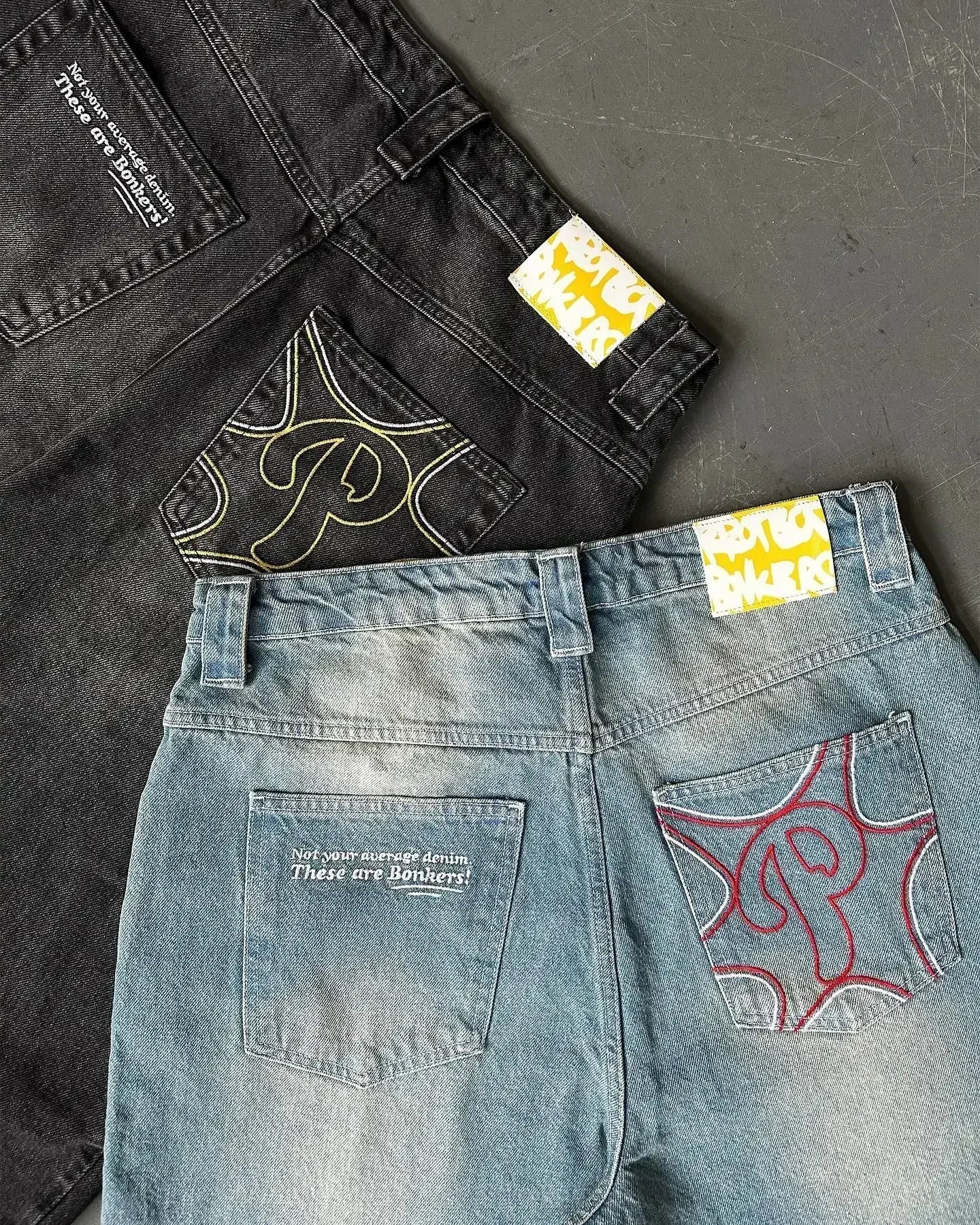 Streetwear Jeans Stickerei