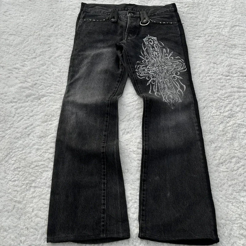 Czarne Flared Jeans Y2K