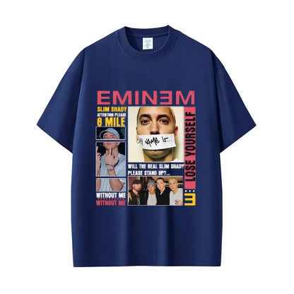 Rapper Eminem Slim Shady Pop Music T-shirt Men's Clothing Vintage Streetwear Men Women Hip Hop Fashion Short Sleeve Tops T Shirt - DRACO COUTURE