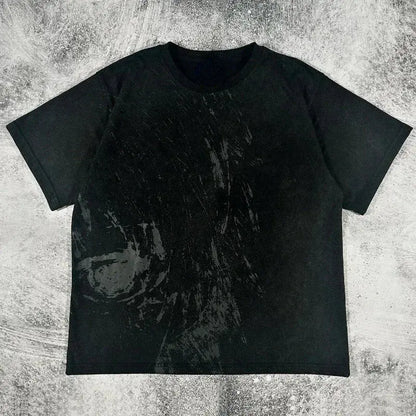 Gothic Skeleton Print T shirt Loose - DRACO COUTURE