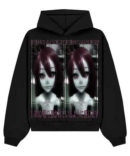 New 2025 Autumn And Winter Aesthetic y2k Dark Style Print Gothic Retro Street Punk Personality Casual emo Girl Hooded Sweatshirt - DRACO COUTURE