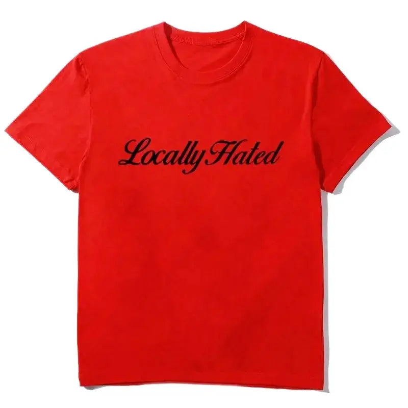 Y2K Cotton T-shirt Locally Hated - DRACO COUTURE