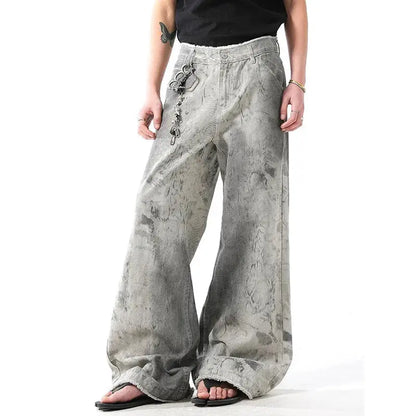Women's Grey Jeans Vintage Korean 90s - DRACO COUTURE