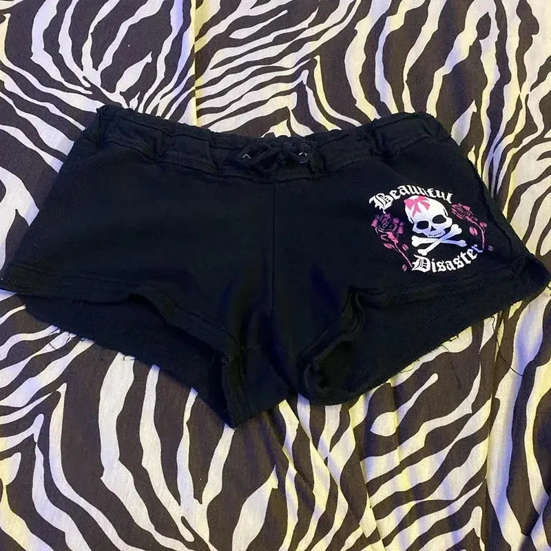 Sexy Half pants Harajuku Letter Print High street Casual Y2K Shorts Punk Fashion Pants Hiphop Vintage Grunge Goth EMO Streetwear - DRACO COUTURE