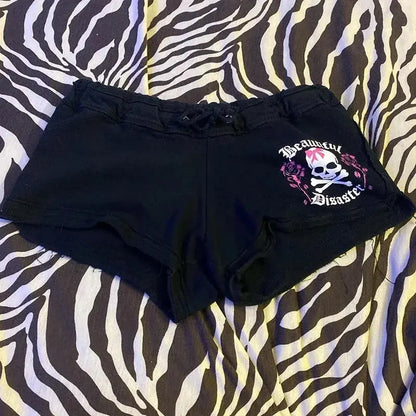 Sexy Half pants Harajuku Letter Print High street Casual Y2K Shorts Punk Fashion Pants Hiphop Vintage Grunge Goth EMO Streetwear - DRACO COUTURE