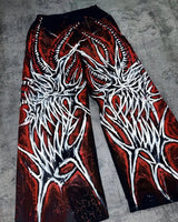 Harajuku Casual Pants Harajuku Gothic Graphic Print Elastic Waist Cotton Straight Jogging Trousers Men Women Hip Hop Street Wear - DRACO COUTURE