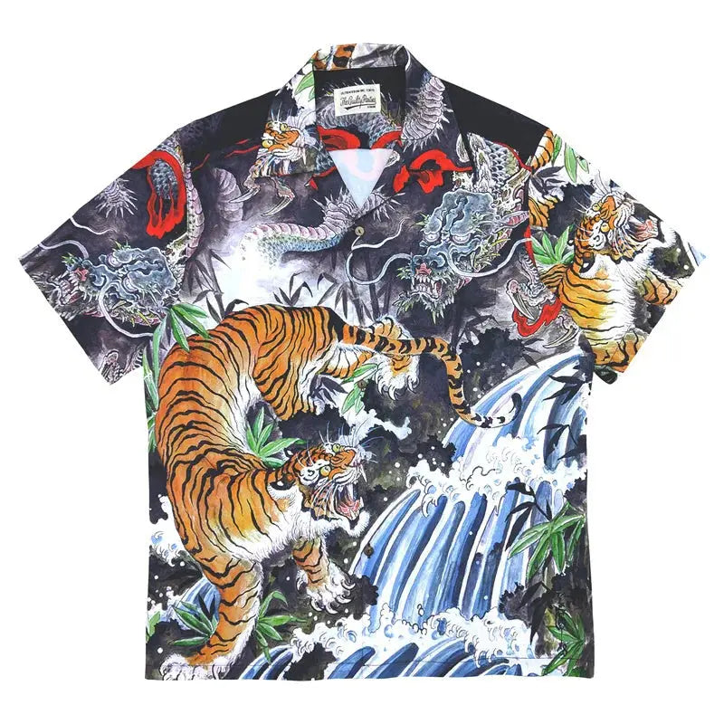 Best Quality Men Woman Hawaii Shirt Classics Character Print Outdoor Casual Vacation Loose Open Collar Tops Tee - DRACO COUTURE