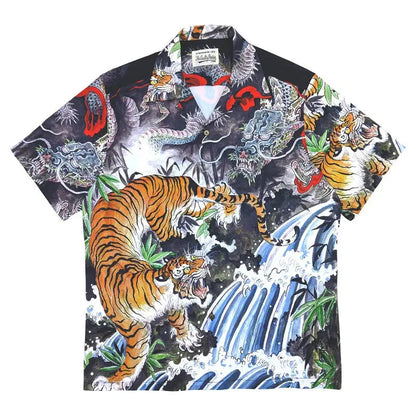 Best Quality Men Woman Hawaii Shirt Classics Character Print Outdoor Casual Vacation Loose Open Collar Tops Tee - DRACO COUTURE
