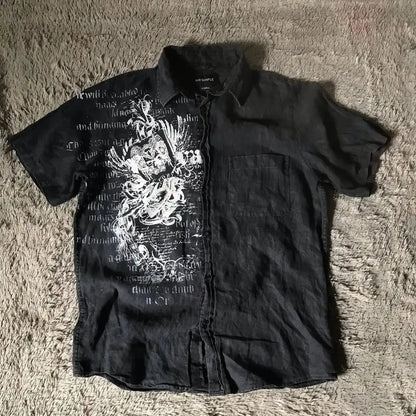 Y2K Shirt Loose Cotton - DRACO COUTURE