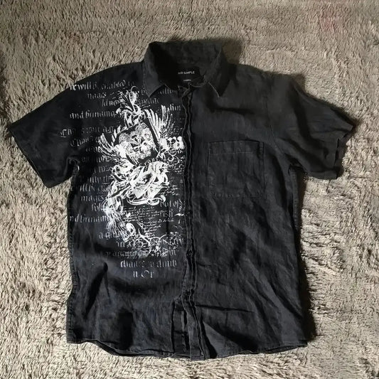 Y2K Shirt Loose Cotton - DRACO COUTURE