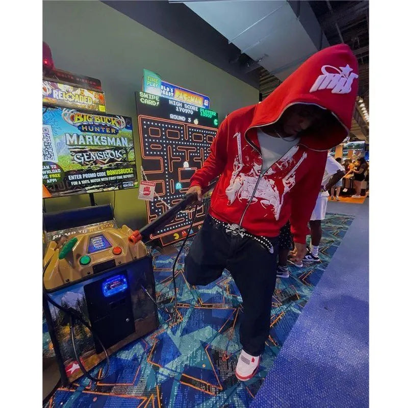 Cartoon Zip Up Hoodies 
Y2K