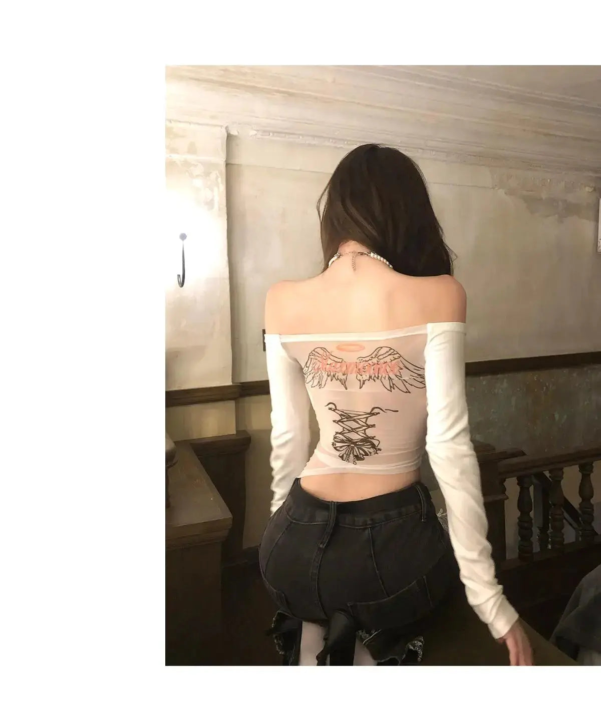 Backless T Shirt Japanese Y2k - DRACO COUTURE