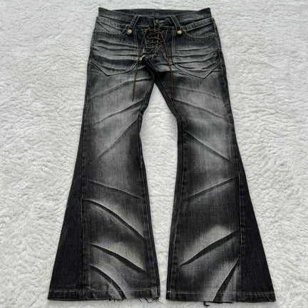 Y2K Flared Lace Up Jeans
