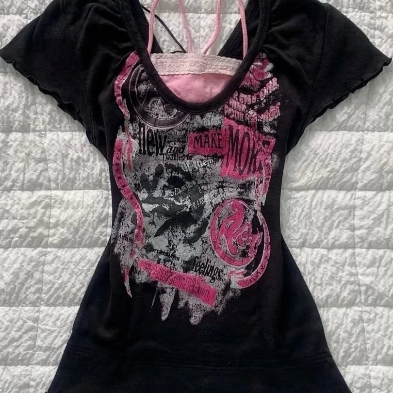 Y2K-Bluse für Damen