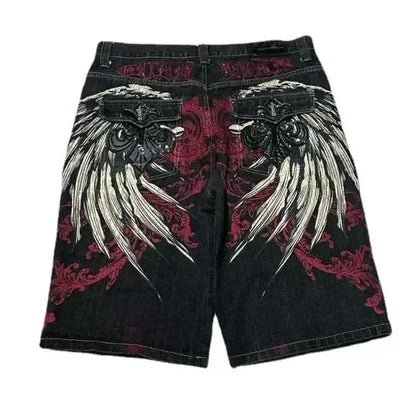 American Street Masonry Design Denim Shorts - DRACO COUTURE