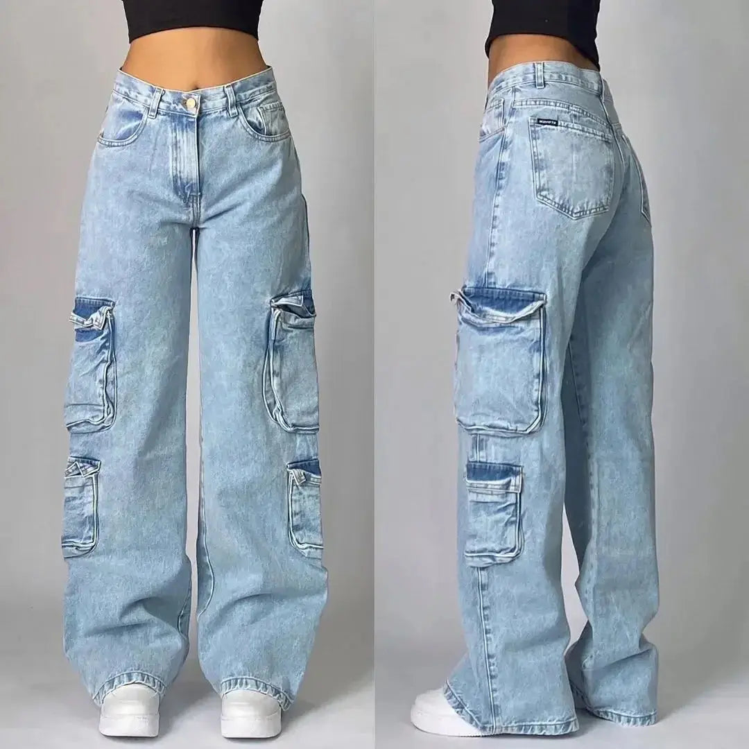 Big Washed Black Grey Jeans Loose - DRACO COUTURE
