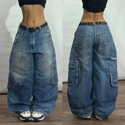 Big Washed Black Grey Jeans Loose - DRACO COUTURE