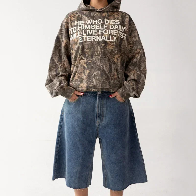 Camouflage Text Hoodie
