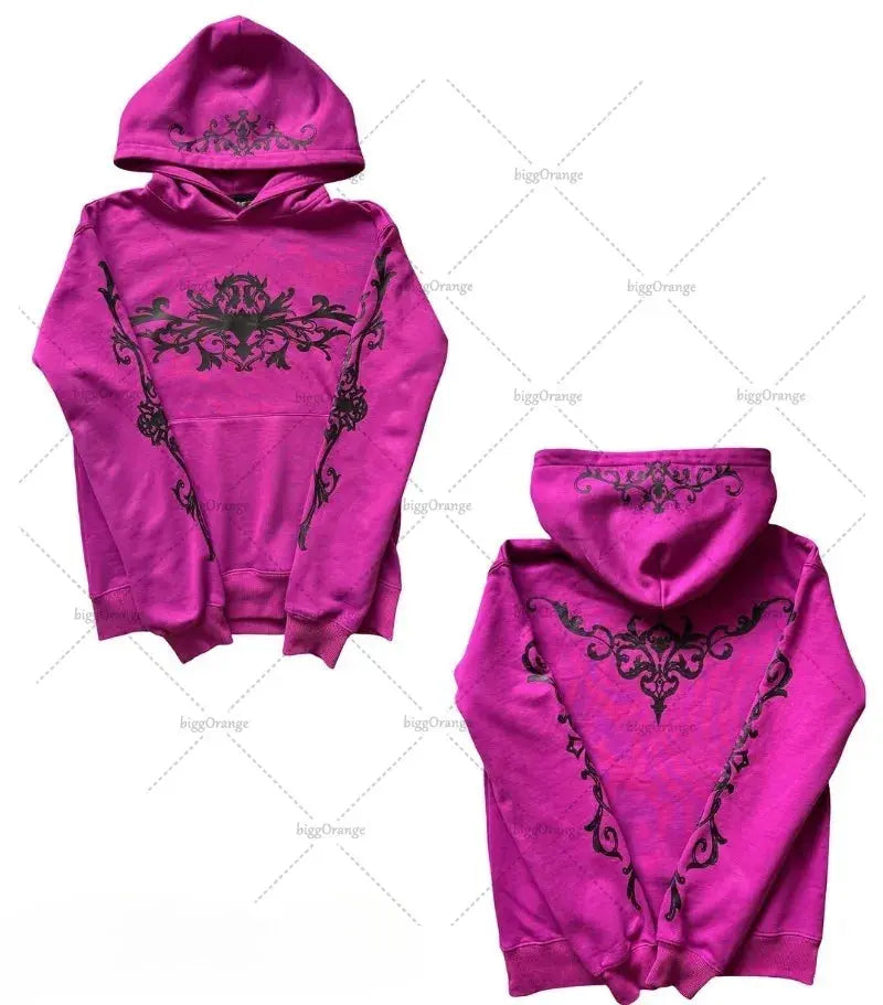 New Goth Harajuku Y2K Streetwear Vintage Clothing High Street Retro Letter Hoodie Men Hip Hop Casual Oversized Sweatshirt Women - DRACO COUTURE